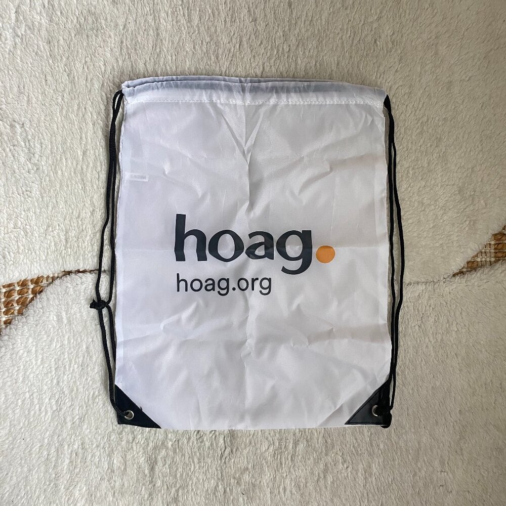 White PVC Tote Bag with Drawstring Closure – Standard Size